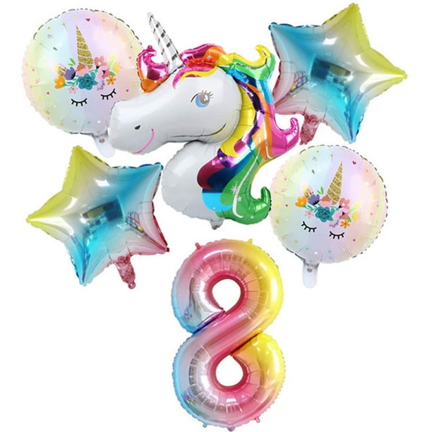 Décorations de Ballons de Fête d'Anniversaire de Licorne pour les Filles  8ème Partie Grandes Fournitures de Fête de Ballons de Licorne (8) 