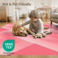 thumbnail image 4 of ODIKA 6'x9' Washable Area Rug Shaggy Inspired Subtle Tonal Gradient Look Minimalist Pink Solid Refined for Family Room, Living Room, Master Bedroom, Non-Slip, Easy Care, 4 of 7