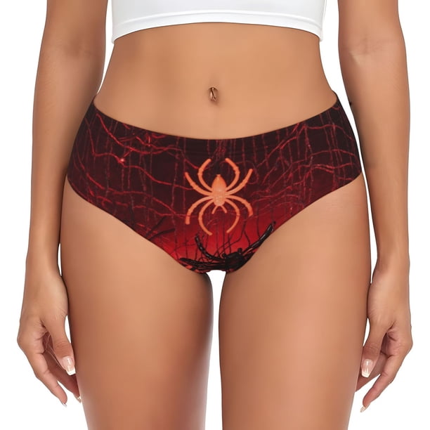 Balery Black Spider Web With Spiders Ropa Interior de Algodón para Mujer con Dibujo – Braguitas Cómodas y Elásticas, Estilo Clásico-XX-Large