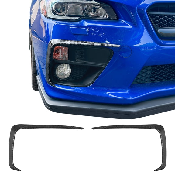 Ikon Motorsports Front Canards Fits 2015-2017 Subaru WRX & WRX STI, IKON Style Carbon Fiber Print ABS Front Bumper Side Canards Dive Planes Fin 2PCS