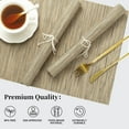 thumbnail image 2 of Light Brown Placemats Set of 4 - Heat Resistant Non-Slip Place mats for Dining Table, Washable Durable PVC Vinyl Woven Table Mats（Light Brown, 4）, 2 of 18