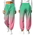 thumbnail image 5 of Xdegoge Sweatpants Women Ombre Casual Joggers High Waisted Athletic Fleece Lined Pants with Pockets Drawstring Loose Fit Workout Activewear Novelty Color Block, 5 of 9