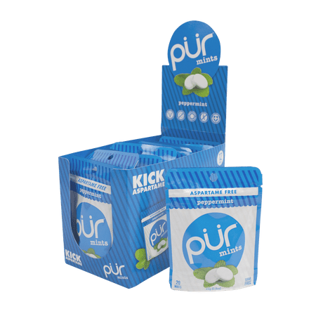 (12 Pack) The PUR Company Peppermint MINT Gum, 20 Ct, Pouch