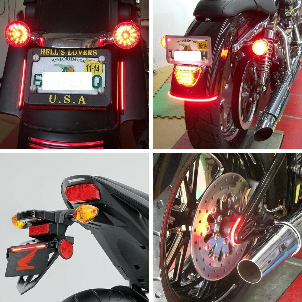 ??Motorcycle LED License Brake Tail Light Turn Signals for Bobber Cafe Racer ATV