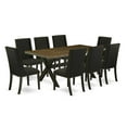 thumbnail image 2 of East West Furniture V777FL716-7 - 7-Piece Dining Table Set - 6 Person Dining Chairs and Small Rectangular Table Solid Wood Frame – High Back Button, 2 of 6