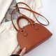 thumbnail image 4 of Bolso bandolera de piel sintética de estilo retro para mujer, de primavera, color marrón oscuro, 4 of 5