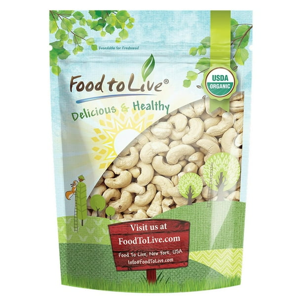 Food To Live Organic Cashews (Whole, Raw) (8 Ounces)