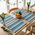 thumbnail image 5 of Blue, White and Grey Stripes Placemats Set of 6 Striped Pattern Place Mats Table Mats Kitchen Dining Home Outdoor Party Table Decoration, 5 of 9