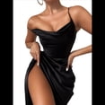 thumbnail image 3 of Falda Irregular Midi para Mujer - Vestido de Verano de Color Liso Negro M, 3 of 7