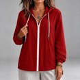 thumbnail image 5 of NominalSnug Zip up Hoodies for Women Long Sleeve Top Hooded Sweatshirts Loose Fit Jackets with Pocket, 5 of 7