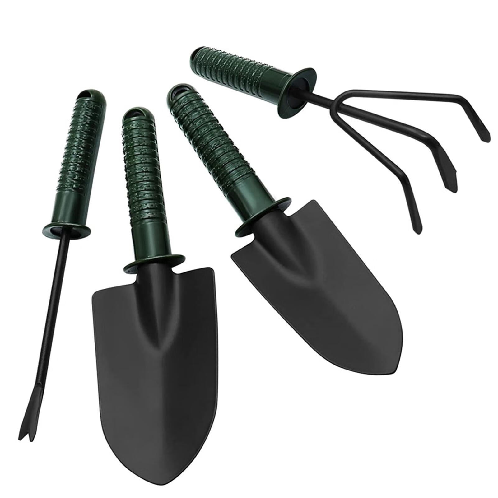 Garden Shovel 4PCS Heavy Duty Planting Kit with Stainless Steel Head Digging Set with