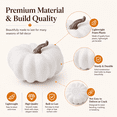 thumbnail image 3 of Mini Artificial Pumpkins 5 Pack, White Foam Pumpkins, Small Fall Table Decorations for Thanksgiving Halloween Mantel Tray Bowl Home Decor, 2.7*1.9in, 3 of 7