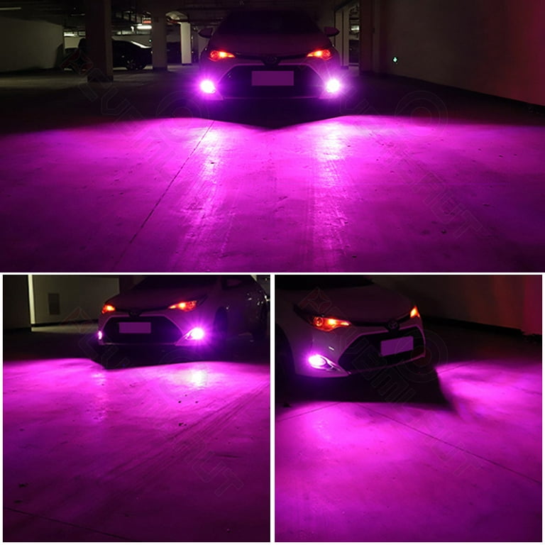 1 Pair Pink Purple H11/H8 LED Fog Driving Lights DRL Bulbs Car Accessories  Universal 