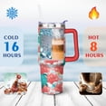 thumbnail image 4 of 40oz Cute Ocean Life Turtle Stainless Steel Flip Straw Tumbler Spill Proof Travel Cup Double Wall Vacuum Insulated Coffee Mug with Top Handle, 4 of 6