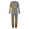thumbnail image 4 of CHOK Womens Sport Set Long Sleeve Patchwork Color with Loose Cozy Petite Sweatpant Trendy Fall Winter Suits (X-Large  Pink), 4 of 5