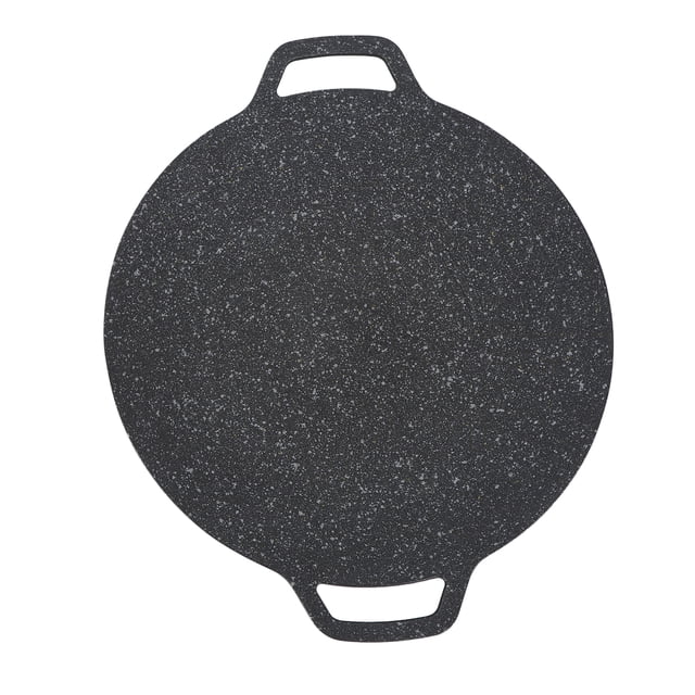 BBQ Grill, Non Stick Portable Korean BBQ Grill Cooker Durable Practical Aluminum Stone Coating Round High Thermal Conductivity Easy Clean Barbecue Griddle Suitable I