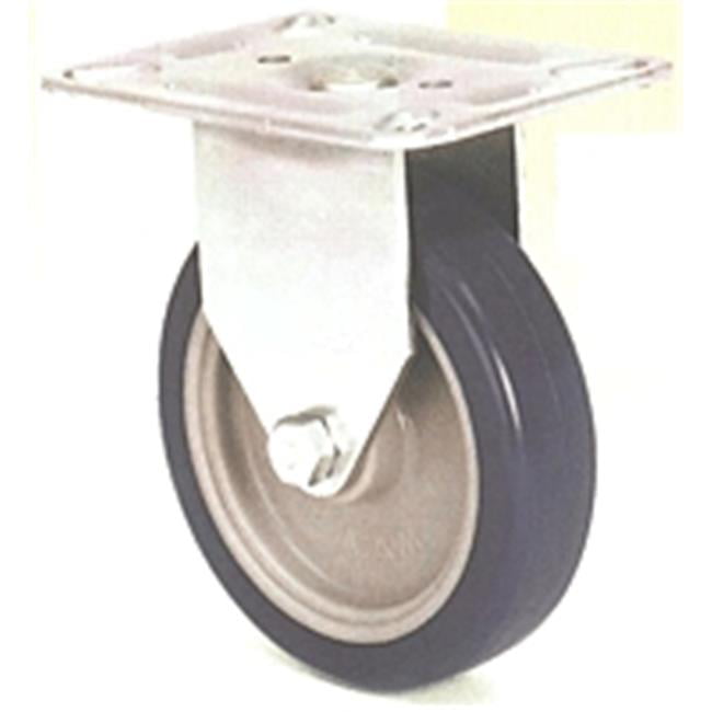 E.R 125 lbs Capacity Rigid Delrin Bearing 3-3/4 Plate Length 3-3/4 Mount Height Wagner Plate Caster 1-1/4 Wheel Width 3 Wheel Dia 2-3/4 Plate Width Soft Rubber Wheel