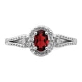 thumbnail image 5 of Sterling Silver Rhodium-plated Garnet & Diamond Ring, 5 of 7