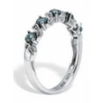 thumbnail image 2 of PalmBeach Jewelry .71 TCW Round Cut Genuine London Blue Topaz with White Topaz Accents Sterling Silver Ring, 2 of 5