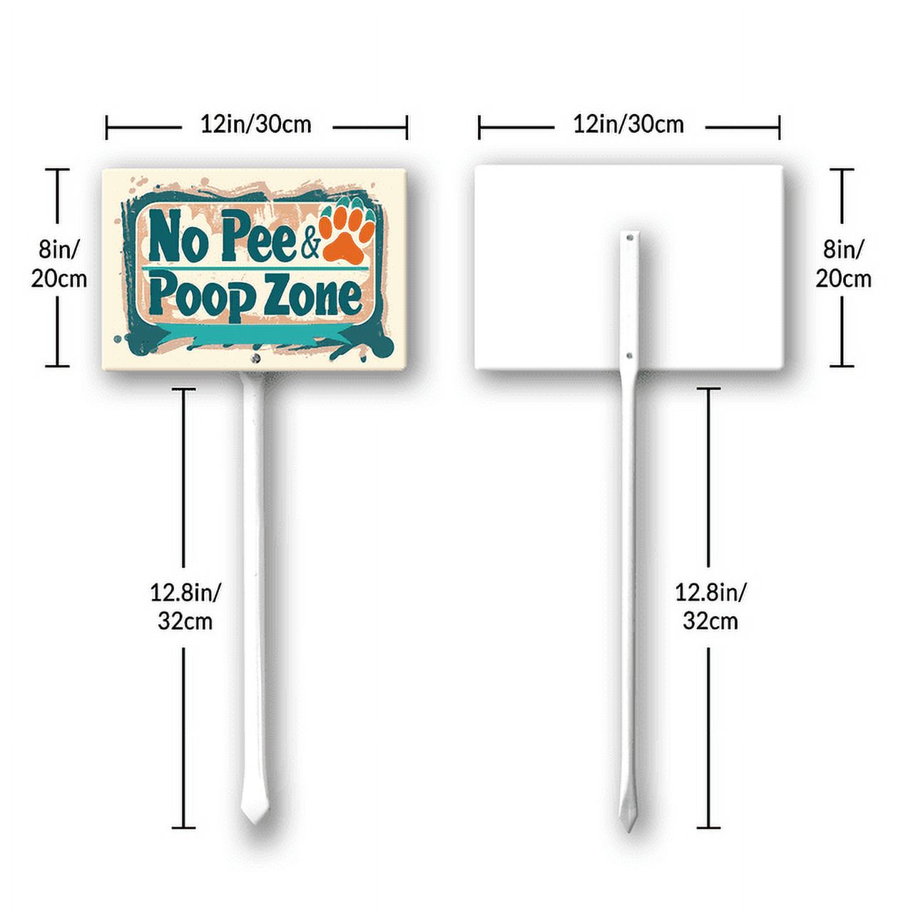 „No Peeing And No Pooping Dog“ Schild, 34,8x20,8 Cm, Doppelseitig Mit Metallpfahl – Hundeverbot Für Den Rasen