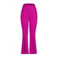 thumbnail image 4 of RYRJJ Dress Pants for Women Elegant Bootcut Flare Pants Pull On Business Casual High Waisted Work Bootleg Trousers Split Hem Slacks(Hot Pink,XXL), 4 of 6