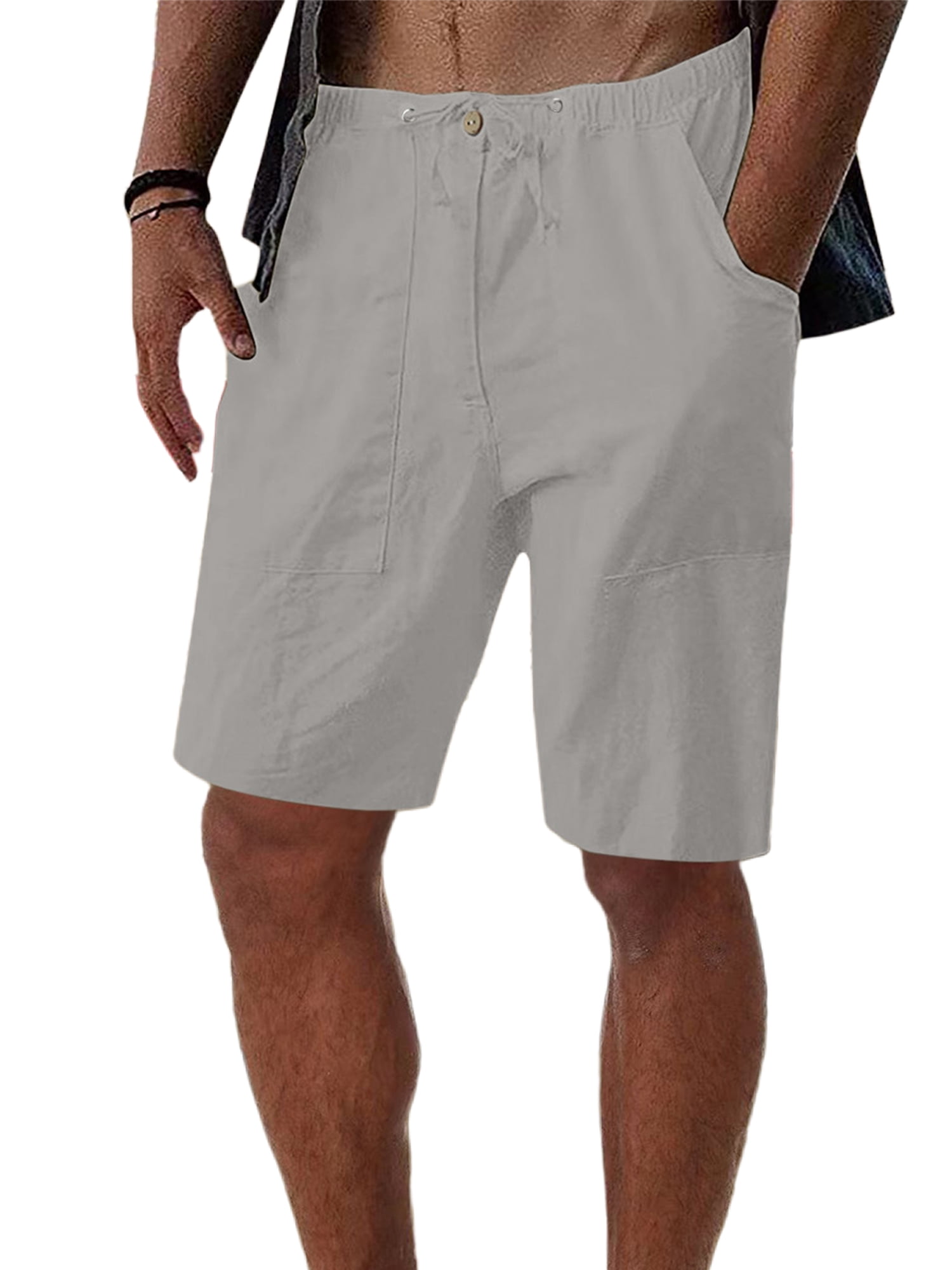 UKAP Mens Cotton Linen Lounge Short 