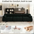 thumbnail image 6 of Magic Home 69.3" Modular Sectional Sofa, Modern Flannel Fabric Deep Seat U-Shaped Cloud Couches Black Couch for Living Room, Apartment, Office, 2-Seat, Black, 6 of 12
