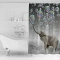 thumbnail image 2 of Cortina de ducha de elefante, tela antimoho, lavable a máquina, 150 x 180 cm, 2 of 5