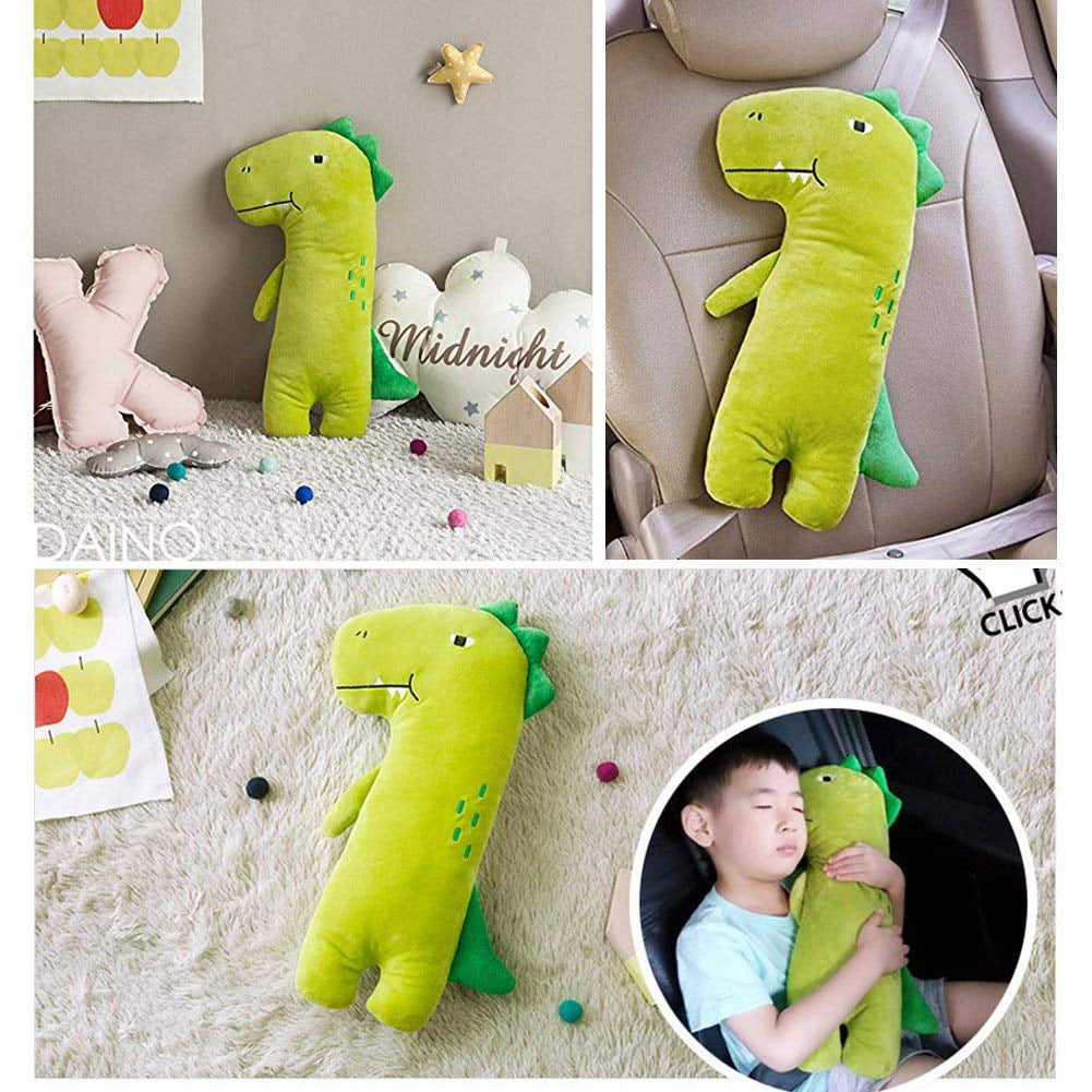 Seat Belt Pillow for Kids,Car Seatbelt Cover,Stuffed Plush Animal Travel Pillow for Road Trips,Seatbelt Pillow Cushion Toy Pet,Vehicle Safety Belt Strap Shoulder Pads for Children Baby Dinosaur 