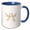 Blue/White, variant on 3drose, Two Turtle Doves Cut-out Stencil Retro Style, 15oz Two-tone Blue Mug