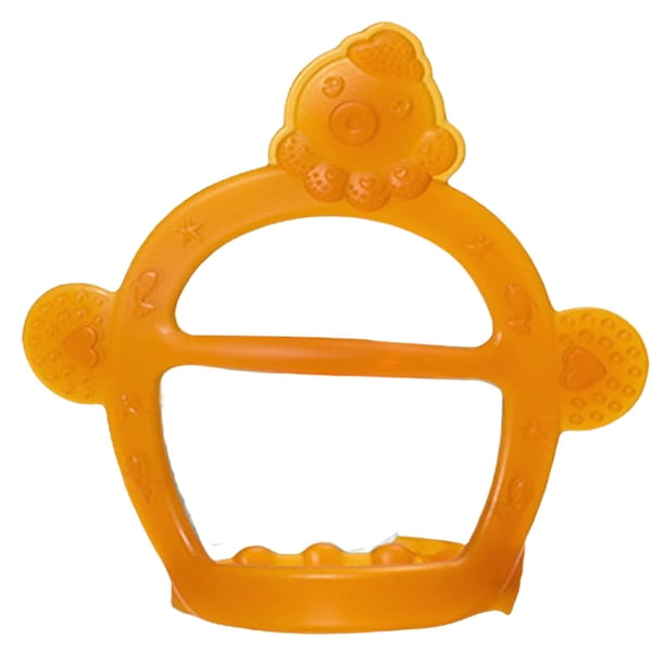 Juguetes para la dentición de bebés, de silicona de grado alimenticio, antimordeduras, suaves, color naranja