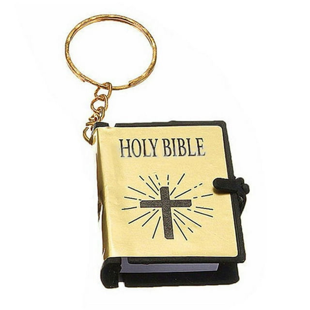 1Pc Christian Jesus HOLY BIBLE Mini Wallet Keychain Key Rings Hanging Pendant