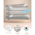 thumbnail image 2 of Hokiten King Size Pillow Cases Set of 2, Pillow Covers for Bed, Grey Orange Thin Line Satin Pillowcases with Zipper for Hair/Skin, Pillow Protector Cover, Geometric Gray Stripes 20x36 Inches, 2 of 6