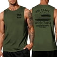 thumbnail image 2 of Men's Freedom Patriotic Tank Top with USA Flag Graphic and Sleeveless Design Featuring Double-Sided Print for Independence Day 2026 Memorial Day Gym Workouts Beach Days Army Green L, 2 of 5
