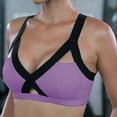 thumbnail image 2 of Prolriy Sports Bras for Women Fitness Beautiful Hot Yoga Bra Back Plug Cell Phone Pocket Yoga Bra Sports Bra Athletic Gym Workout Tops for Women, Womens Tops Purple XXXL, 2 of 5
