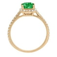 thumbnail image 2 of 1.86 ct Emerald Cut Simulated Emerald Solitaire with Simulated Diamond Accents 18K Yellow Gold Womens Engagement Ring, 2 of 4
