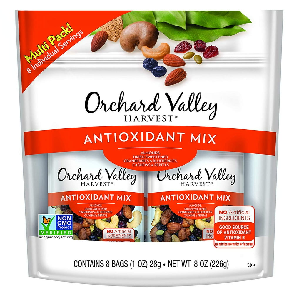 ORCHARD VALLEY HARVEST Antioxidant Mix, 1 oz (Pack of 8), NonGMO, No Artificial Ingredients