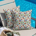 thumbnail image 5 of Strawberry Blue Flower Throw Pillow Cover Spring Leaf Plant Cotton Linen Cushion Cover Throw Pillow Case with Invisible Zipper for Couch Sofa Bed Chair Car 16x16 Inch, 5 of 14