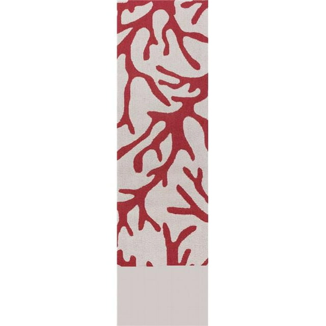 HomeRoots 353715 Tapis Coureur en Polyester Ivoire et Rouille 2 Pi x 7 Pi 6 Po