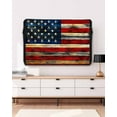 thumbnail image 5 of Retro American Flag Outdoor TV Cover 48 to 50 Inch Weatherproof, Blue Red USA Flag Vintage Wood 600D Oxford TV Covers with Waterproof Zipper, Outside Flat TV Screen Protector Size 48"W x 30"H x 4.5"D, 5 of 7