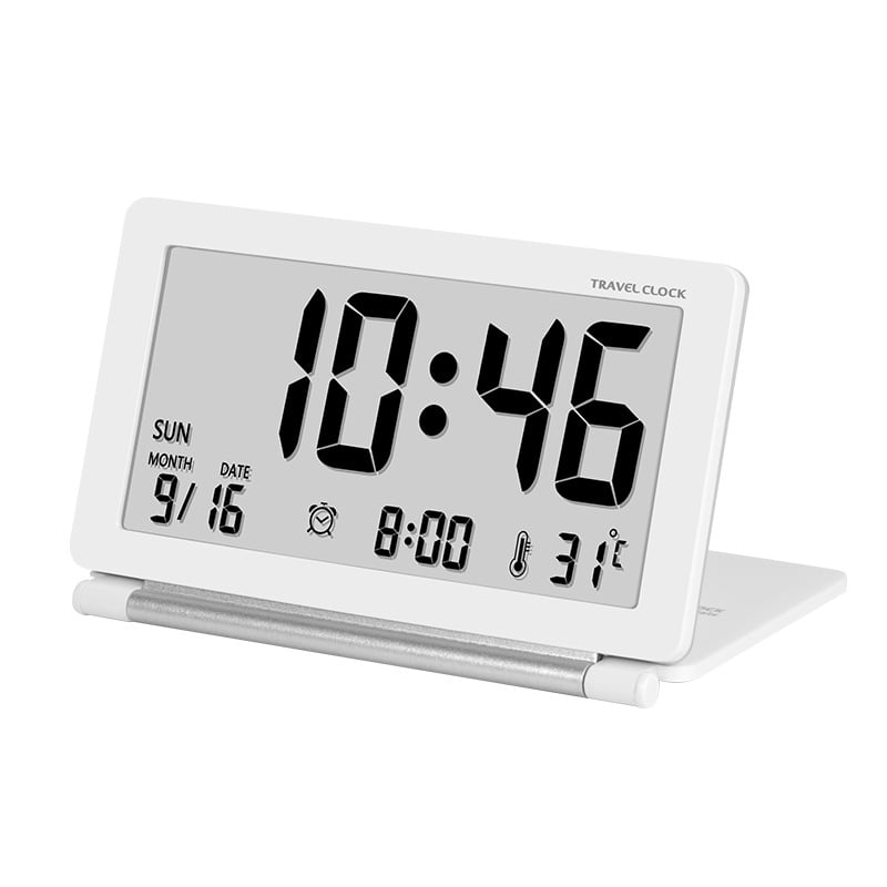 Travel Clock, Large Number Display Alarm Clock with Temperature
