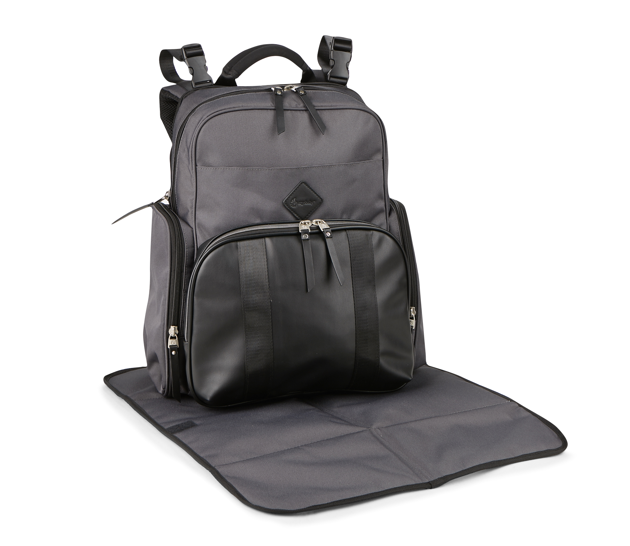 Ergobaby Adjustable Shoulder Strap Inside Pockets Backpack Diaper Bags, Black - image 2 of 10