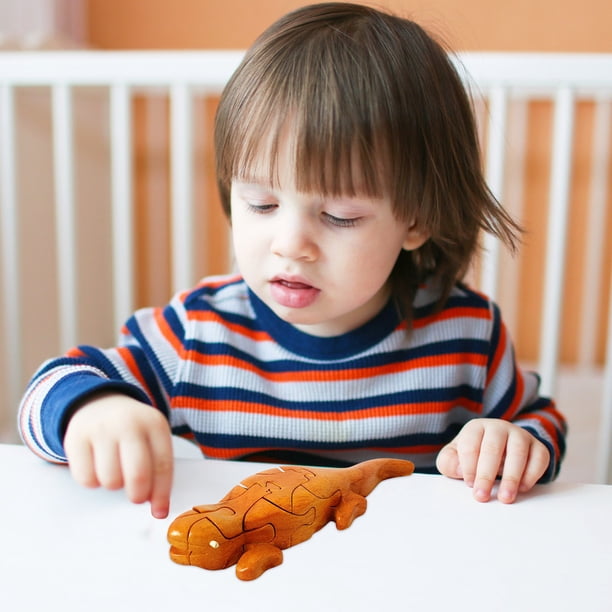 Rompecabezas de madera con animales, juego de inteligencia para niños, rompecabezas de bloques de madera