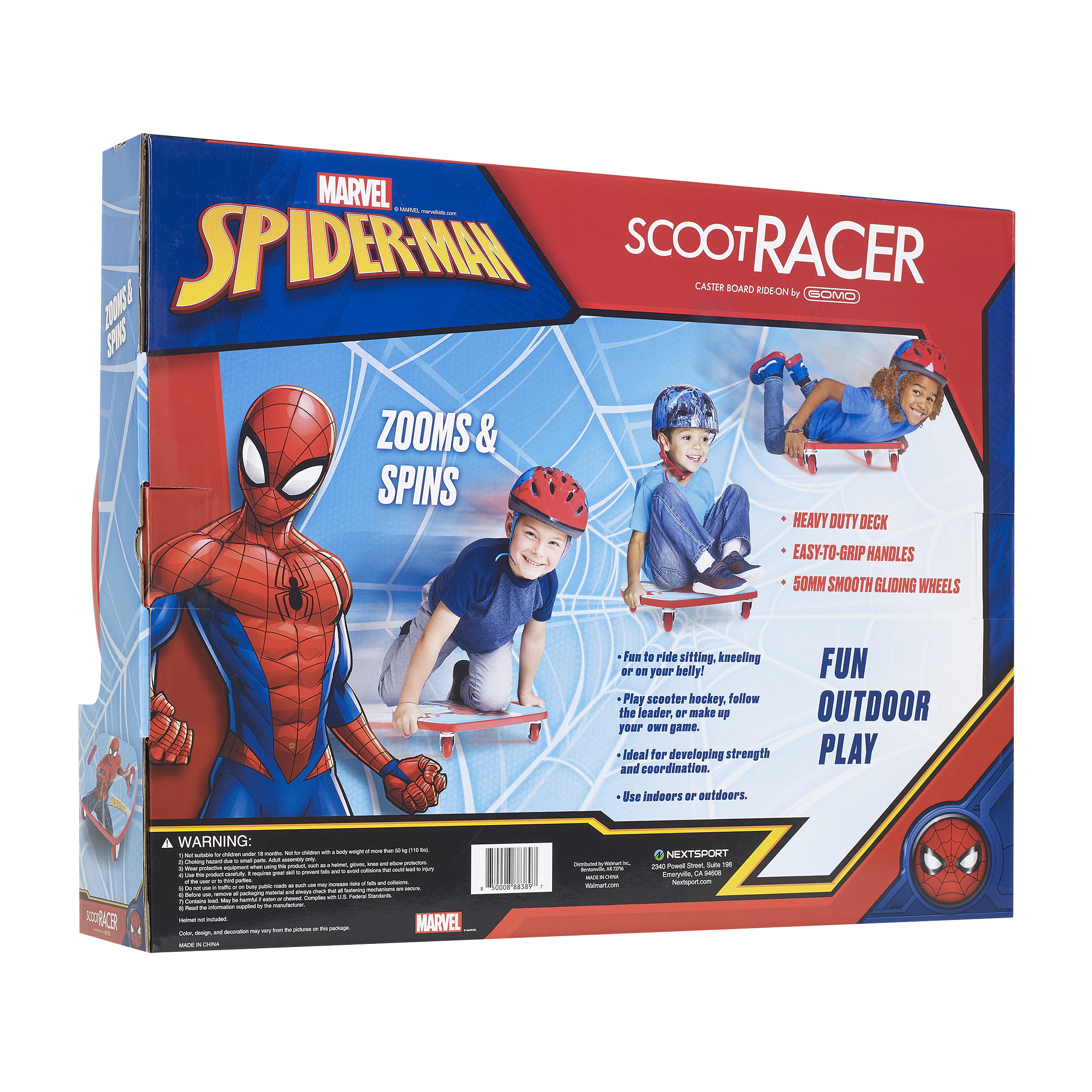 Marvel Comics Spiderman SCOOT Racer Caster Board Ride on 18 M for sale online 