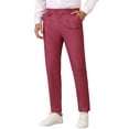 thumbnail image 1 of Pantalones de vestir INSPIRE CHIC para hombres, con pliegues en la parte delantera, pierna cónica, pantalones chinos de negocios 36 rojos, 1 of 6