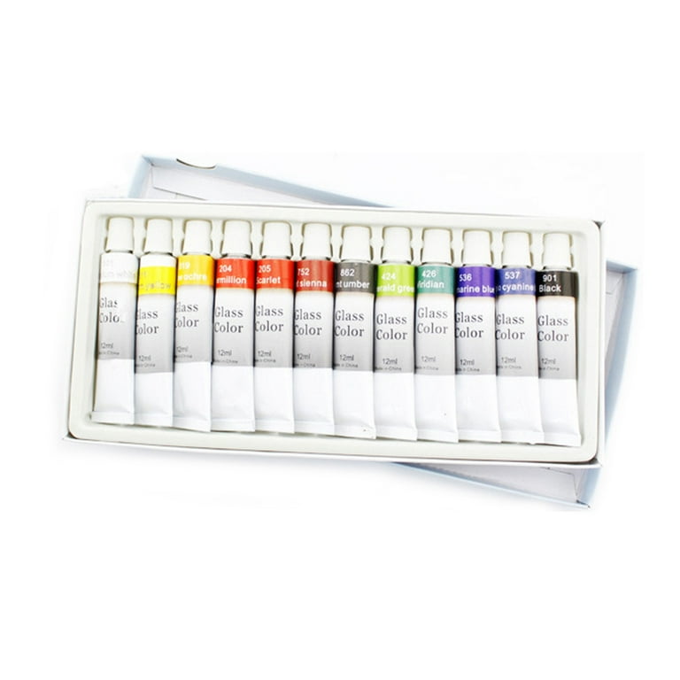 Glass Paint Kit Acrylic Hand Painted Pigments Drawing Tubes Set