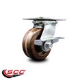 thumbnail image 2 of 5 Inch Heavy Duty High Temp Phenolic Caster with Roller Bearing and Brake SCC, 2 of 2
