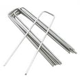 thumbnail image 1 of 6 Inch 25Pcs U-Shape Garden Stakes Galvanized Landscape S-taples for Artificial Grass Patio Yard Fences, 1 of 8