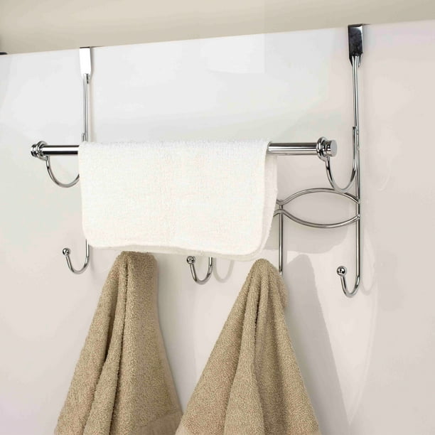 Chrome Over The Door Hook With Towel Bar 17.75" x 13.5" x 5" Walmart