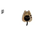 thumbnail image 1 of Servilletero de hierro,Servilletero con forma de pata,color negro,Reloj de pared,Reloj de pared decorativo con diseño de gato para sala de estar,silencioso,Reloj de pared de madera con, 1 of 8